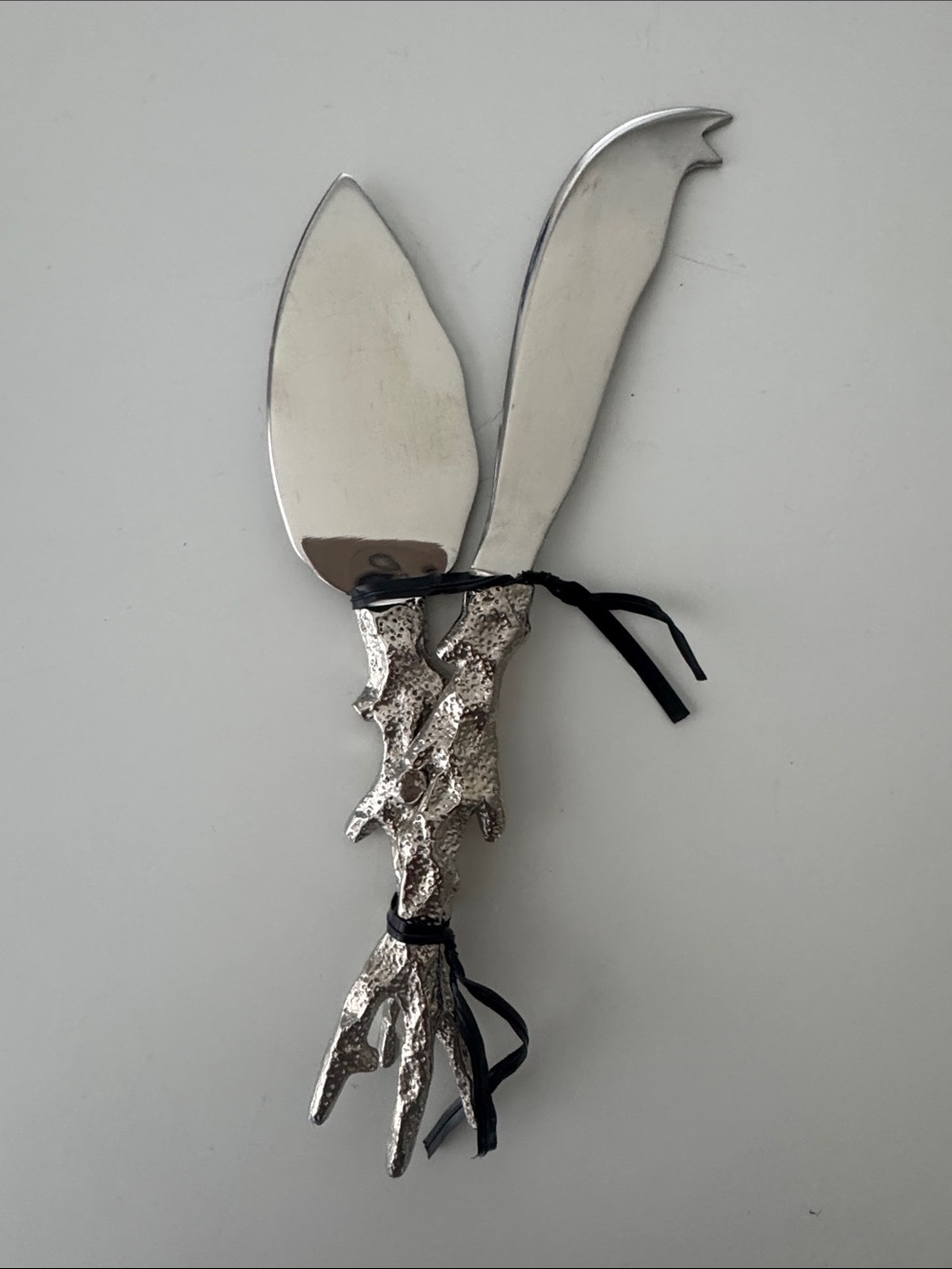 Michael Aram Silver-Tone Textured Twig Cheese Knife Set